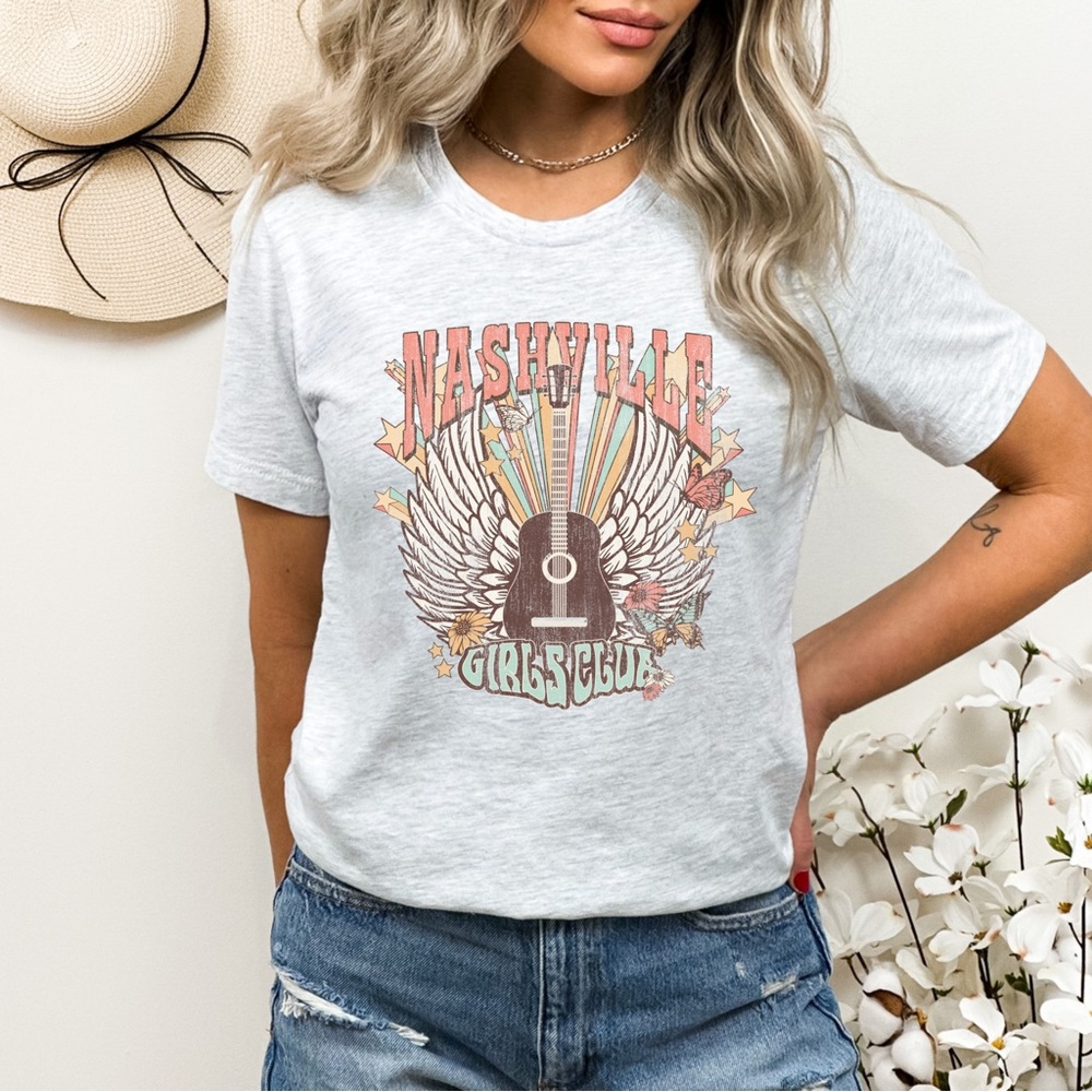 🎉HP🎉 Nashville Girls Club Graphic Tee (Ash) - Picture 3 of 3